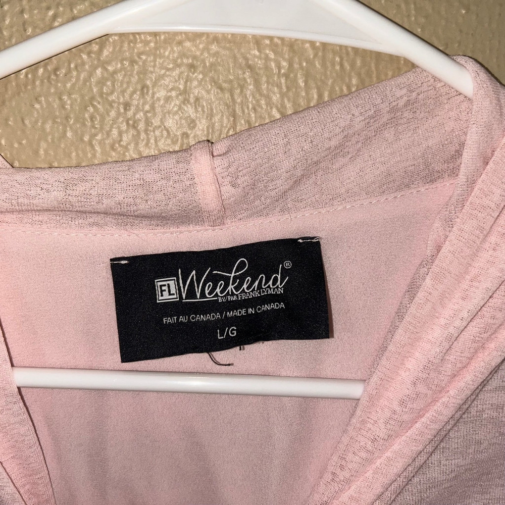 Light Pink Hooded Layered-Trim Women's Top - Picture 8 of 10